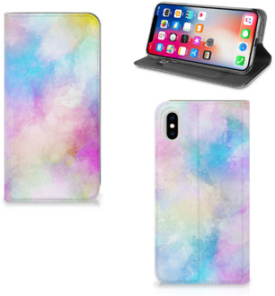 B2Ctelecom iPhone Xs Max Uniek Standcase Hoesje Watercolor Light