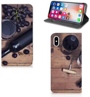 B2Ctelecom iPhone Xs Max Uniek Standcase Hoesje Wijn