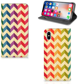 B2Ctelecom iPhone Xs Max Uniek Standcase Hoesje Zigzag Color