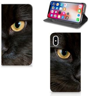 B2Ctelecom iPhone Xs Max Uniek Standcase Hoesje Zwarte Kat