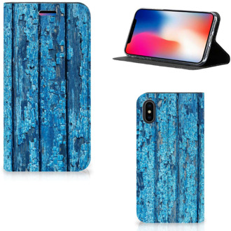 B2Ctelecom iPhone Xs Standcase Hoesje Wood Blue