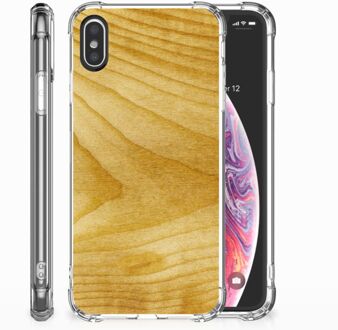 B2Ctelecom iPhone Xs | X/10 Back cover Licht Hout