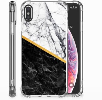 B2Ctelecom iPhone Xs | X/10 Back cover Marble White Black