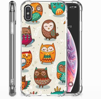 B2Ctelecom iPhone Xs | X/10 Backcase Vrolijke Uilen