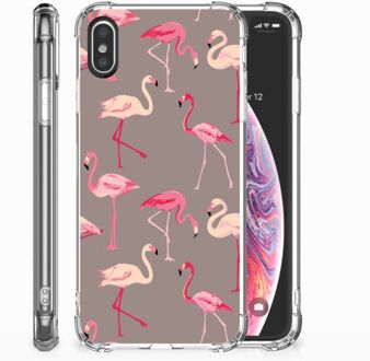 B2Ctelecom iPhone Xs | X/10 Shockproof Siliconen Hoesje  Flamingo