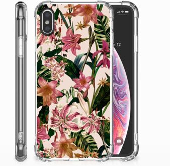 B2Ctelecom iPhone Xs | X/10 Shockproof Siliconen Hoesje  Flowers