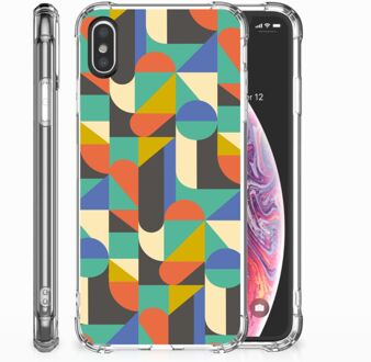 B2Ctelecom iPhone Xs | X/10 Shockproof Siliconen Hoesje  Funky Retro