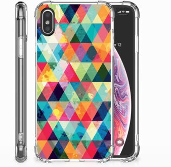 B2Ctelecom iPhone Xs | X/10 Shockproof Siliconen Hoesje  Geruit