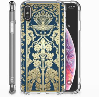 B2Ctelecom iPhone Xs | X/10 Shockproof Siliconen Hoesje  Golden Flowers