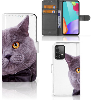 B2Ctelecom Katten Telefoonhoesje Samsung Galaxy A52 Flipcover Case Kat