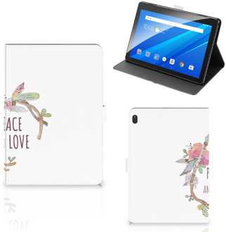 B2Ctelecom Lenovo Tab E10 Hippe Tablet Hoes Boho Text