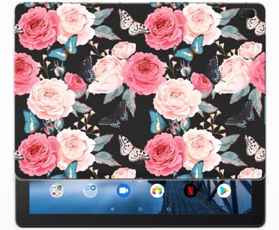 B2Ctelecom Lenovo Tab E10 Siliconen Hoesje Butterfly Roses