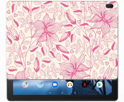 B2Ctelecom Lenovo Tab E10 Siliconen Hoesje Pink Flowers