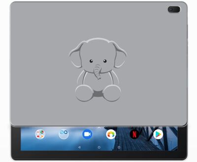 B2Ctelecom Lenovo Tab E10 Tablet Back Cover Grijs Baby Olifant