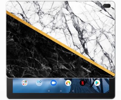 B2Ctelecom Lenovo Tab E10 Tablet Back Cover Marble White Black