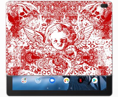 B2Ctelecom Lenovo Tab E10 Tablet BackCover Angel Skull Red