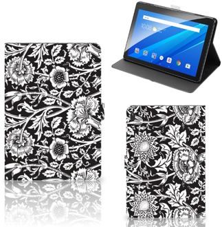 B2Ctelecom Lenovo Tab E10 Tablet Cover Black Flowers