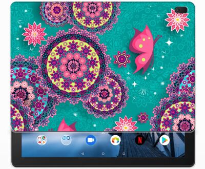 B2Ctelecom Lenovo Tab E10 Tablethoes Vlinders en Cirkels