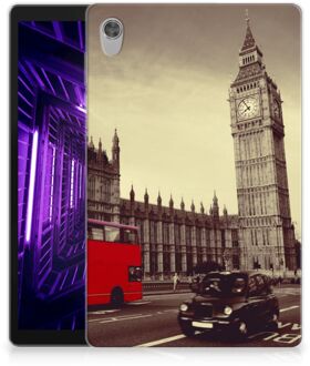 B2Ctelecom Lenovo Tab M10 HD (2de generatie) Tablethoesje met Naam met Foto Londen City met transparant zijkanten