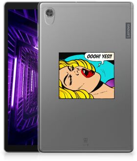 B2Ctelecom Lenovo Tab M10 HD (2de generatie) TPU Siliconen Hoesje Popart Oh Yes met transparant zijkanten