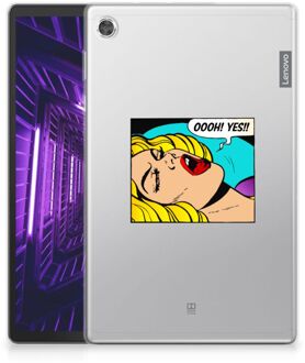 B2Ctelecom Lenovo Tab M10 Plus TPU Siliconen Hoesje Popart Oh Yes met transparant zijkanten