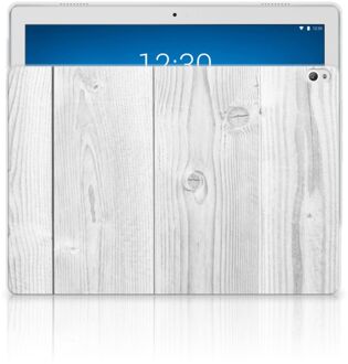 B2Ctelecom Lenovo Tab P10 Silicone Tablet Hoes White Wood