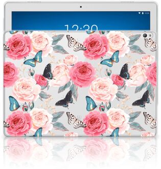 B2Ctelecom Lenovo Tab P10 Siliconen Hoesje Butterfly Roses