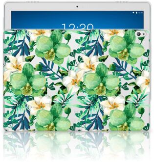 B2Ctelecom Lenovo Tab P10 Siliconen Hoesje Orchidee Groen