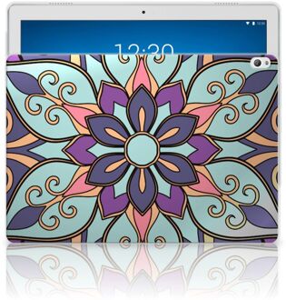 B2Ctelecom Lenovo Tab P10 Siliconen Hoesje Purple Flower