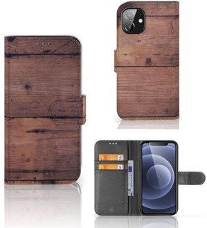 B2Ctelecom Leuk Case Apple iPhone 12 Mini Hoesje Old Wood