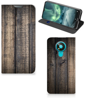 B2Ctelecom Leuk Case Cadeau voor Mannen Nokia 3.4 Smart Cover Steigerhout