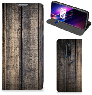 B2Ctelecom Leuk Case Cadeau voor Mannen OnePlus 8 Smart Cover Steigerhout