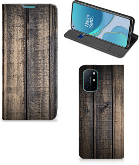 B2Ctelecom Leuk Case Cadeau voor Mannen OnePlus 8T Smart Cover Steigerhout