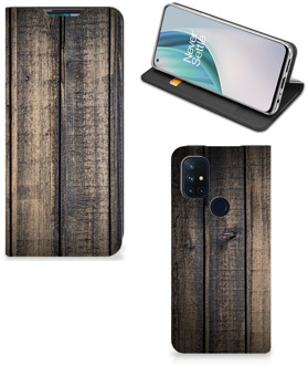 B2Ctelecom Leuk Case Cadeau voor Mannen OnePlus Nord N10 5G Smart Cover Steigerhout