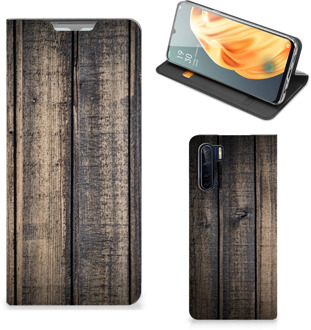 B2Ctelecom Leuk Case Cadeau voor Mannen OPPO Reno3 | A91 Smart Cover Steigerhout