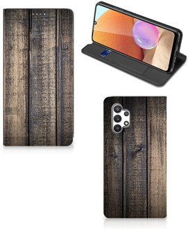 B2Ctelecom Leuk Case Cadeau voor Mannen Samsung Galaxy A32 4G Smart Cover Steigerhout