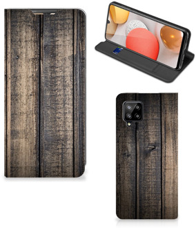 B2Ctelecom Leuk Case Cadeau voor Mannen Samsung Galaxy A42 Smart Cover Steigerhout