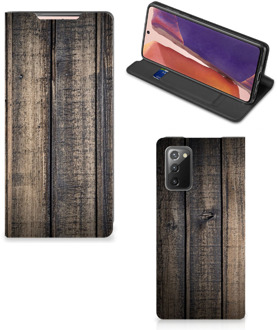 B2Ctelecom Leuk Case Cadeau voor Mannen Samsung Galaxy Note20 Smart Cover Steigerhout