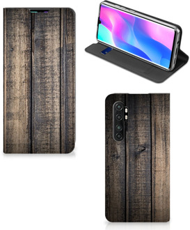 B2Ctelecom Leuk Case Cadeau voor Mannen Xiaomi Mi Note 10 Lite Smart Cover Steigerhout