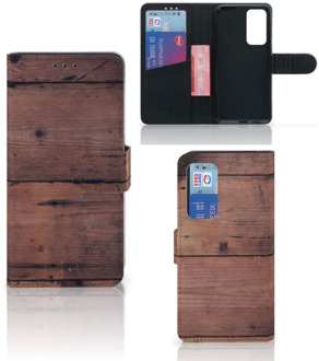 B2Ctelecom Leuk Case Huawei P40 Hoesje Old Wood