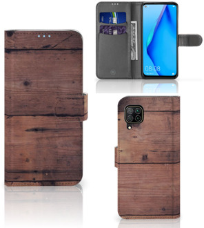 B2Ctelecom Leuk Case Huawei P40 Lite Hoesje Old Wood