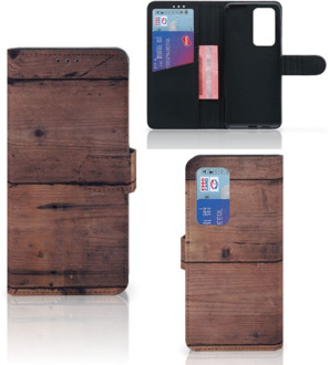 B2Ctelecom Leuk Case Huawei P40 Pro Hoesje Old Wood