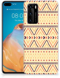 B2Ctelecom Leuk Case Huawei P40 Telefoonhoesje Aztec Yellow