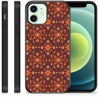 B2Ctelecom Leuk Case iPhone 12 Mini Smartphone Hoesje met Zwarte rand Batik Brown