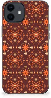 B2Ctelecom Leuk Case iPhone 12 Pro | 12 (6.1") Smartphone Hoesje met Zwarte rand Batik Brown