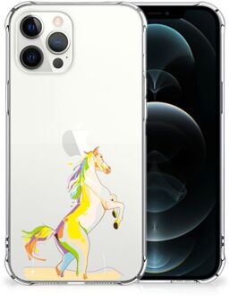 B2Ctelecom Leuk Case iPhone 12 Pro Max Smartphone hoesje met doorzichtige rand Horse Color