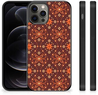 B2Ctelecom Leuk Case iPhone 12 Pro Max Smartphone Hoesje met Zwarte rand Batik Brown