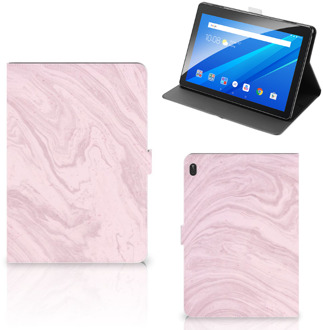 B2Ctelecom Leuk Case Lenovo Tab E10 Tablet Hoes met Magneetsluiting Marble Pink