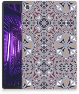 B2Ctelecom Leuk Case Lenovo Tab M10 Plus Hoesje Flower Tiles met doorzichte zijkanten