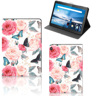 B2Ctelecom Leuk Case Lenovo Tablet M10 Hoes met Magneetsluiting Butterfly Roses